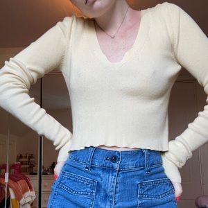 Forever 21 Pastel Yellow Long Sleeve
